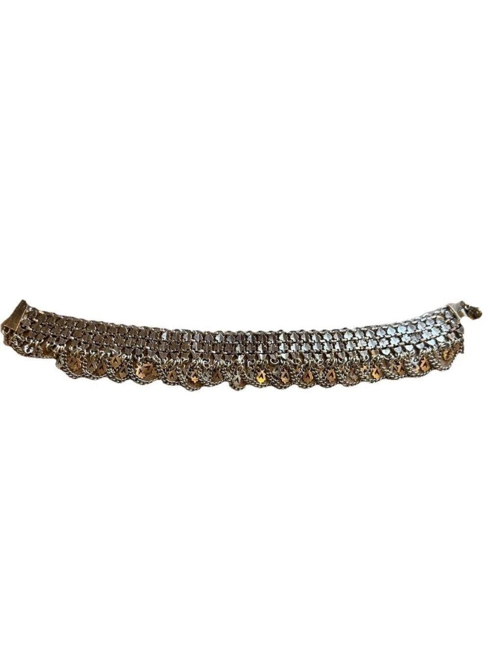Vintage antique sterling silver handmade anklet Tribal jewelry